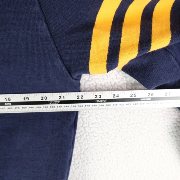 Barbarian Rugby Sweater Mens Extra Large Blue Yellow Striped V Neck Button Up - Picture 6 of 9